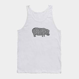 Hippo Ink Art - cool and fun animal design - on white Tank Top